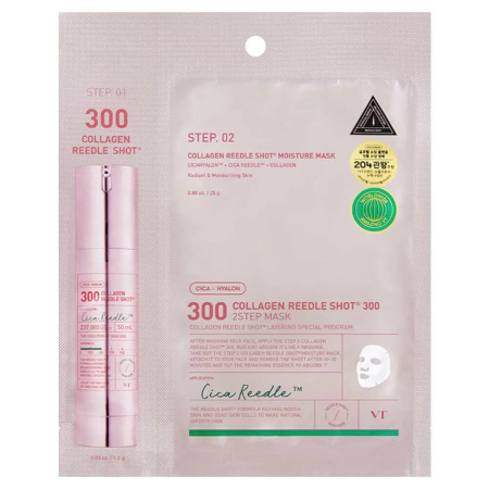 Интенсивная двухфазная маска с коллагеном VT Cosmetics Collagen Reedle Shot 300 2step Mask 1,5гр+25гр