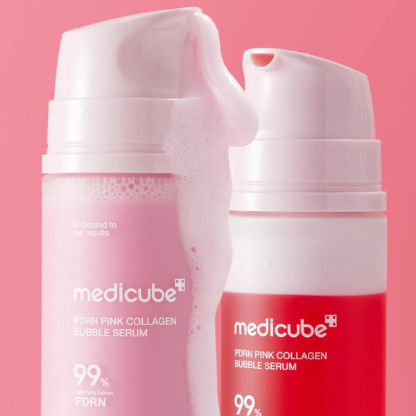 Пузырьковая сыворотка с ПДРН и коллагеном MEDICUBE PDRN Pink Collagen Bubble Serum 95 мл